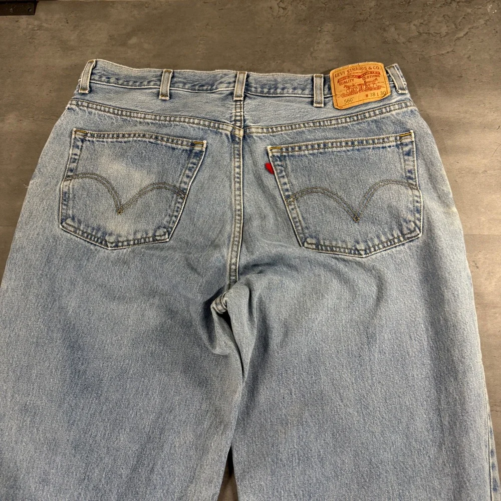 Vintage Levis 560 Jeans Men 38x30 Light‎ Wash Comfort Fit Baggy Distressed